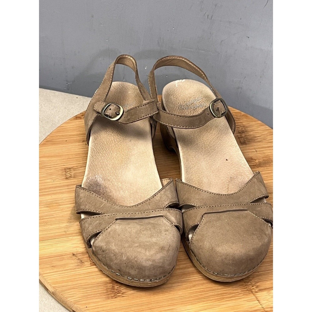 Dansko Betsey Sandal Womens size 9/39 Brown Closed Toe Wedge Strappy Shoes